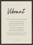 Vibrant Word of Intention Framed print 50x70 cm / 20x28″ Black frame Linen paper