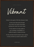 Vibrant Word of Intention Framed print 50x70 cm / 20x28″ Dark wood frame Carbon paper