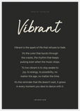 Vibrant Word of Intention Framed print 50x70 cm / 20x28″ White frame Carbon paper