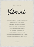 Vibrant Word of Intention Framed print 50x70 cm / 20x28″ White frame Linen paper