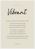 Vibrant Word of Intention Framed print 50x70 cm / 20x28″ White frame Linen paper