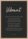 Vibrant Word of Intention Framed print 50x70 cm / 20x28″ Wood frame Carbon paper