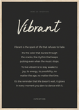 Vibrant Word of Intention Framed print 50x70 cm / 20x28″ Wood frame Carbon paper