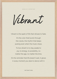 Vibrant Word of Intention Framed print 50x70 cm / 20x28″ Wood frame Linen paper