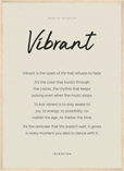 Vibrant Word of Intention Framed print 50x70 cm / 20x28″ Wood frame Linen paper