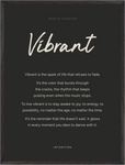 Vibrant Word of Intention Framed print 60x80 cm / 24x32″ Black frame Carbon paper