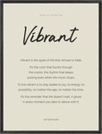 Vibrant Word of Intention Framed print 60x80 cm / 24x32″ Black frame Linen paper