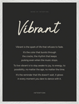 Vibrant Word of Intention Framed print 60x80 cm / 24x32″ White frame Carbon paper