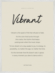 Vibrant Word of Intention Framed print 60x80 cm / 24x32″ White frame Linen paper