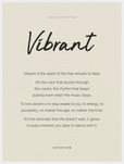 Vibrant Word of Intention Framed print 60x80 cm / 24x32″ White frame Linen paper