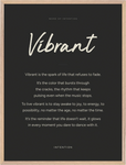 Vibrant Word of Intention Framed print 60x80 cm / 24x32″ Wood frame Carbon paper