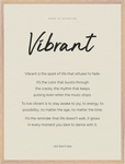 Vibrant Word of Intention Framed print 60x80 cm / 24x32″ Wood frame Linen paper