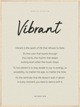 Vibrant Word of Intention Framed print 60x80 cm / 24x32″ Wood frame Linen paper
