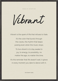 Vibrant Word of Intention Framed print 70x100 cm / 28x40″ Black frame Linen paper