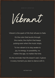 Vibrant Word of Intention Framed print 70x100 cm / 28x40″ Dark wood frame Carbon paper