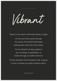 Vibrant Word of Intention Framed print 70x100 cm / 28x40″ White frame Carbon paper