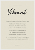 Vibrant Word of Intention Framed print 70x100 cm / 28x40″ White frame Linen paper
