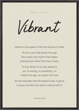 Vibrant Word of Intention Framed print A1 (59.4 x 84.1 cm) Black frame Linen paper