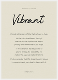 Vibrant Word of Intention Framed print A1 (59.4 x 84.1 cm) White frame Linen paper