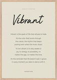 Vibrant Word of Intention Framed print A1 (59.4 x 84.1 cm) Wood frame Linen paper
