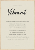 Vibrant Word of Intention Framed print A1 (59.4 x 84.1 cm) Wood frame Linen paper