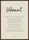 Vibrant Word of Intention Framed print A2 (42 x 59.4 cm) Dark wood frame Linen paper