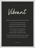 Vibrant Word of Intention Framed print A2 (42 x 59.4 cm) White frame Carbon paper