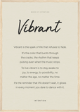 Vibrant Word of Intention Framed print A2 (42 x 59.4 cm) Wood frame Linen paper