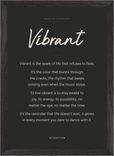 Vibrant Word of Intention Framed print A3 (29.7 x 42 cm) Black frame Carbon paper