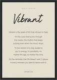 Vibrant Word of Intention Framed print A3 (29.7 x 42 cm) Black frame Linen paper
