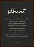 Vibrant Word of Intention Framed print A3 (29.7 x 42 cm) Dark wood frame Carbon paper