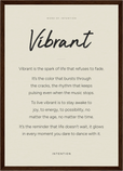 Vibrant Word of Intention Framed print A3 (29.7 x 42 cm) Dark wood frame Linen paper
