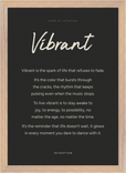 Vibrant Word of Intention Framed print A3 (29.7 x 42 cm) Wood frame Carbon paper