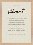 Vibrant Word of Intention Framed print A3 (29.7 x 42 cm) Wood frame Linen paper