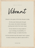 Vibrant Word of Intention Framed print A3 (29.7 x 42 cm) Wood frame Linen paper