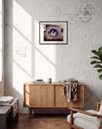 Wash It Framed print 40x50 cm / 16x20″ Dark wood frame in interior