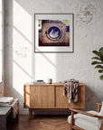 Wash It Framed print 70x70 cm / 28x28″ Dark wood frame in interior