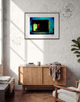 Web of Colours Framed print 60x80 cm / 24x32″ Dark wood frame in interior