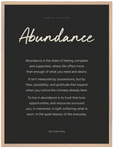 Abundance Word of Intention Framed print 60x80 cm / 24x32″ Wood frame Carbon paper