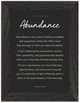 Abundance Word of Intention Framed print 13x18 cm / 5x7″ Black frame Carbon paper