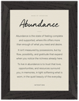 Abundance Word of Intention Framed print 13x18 cm / 5x7″ Black frame Linen paper