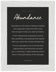 Abundance Word of Intention Framed print 13x18 cm / 5x7″ White frame Carbon paper