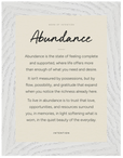 Abundance Word of Intention Framed print 13x18 cm / 5x7″ White frame Linen paper