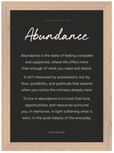 Abundance Word of Intention Framed print 21x29.7 cm / 8x12" Wood frame Carbon paper