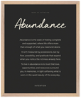 Abundance Word of Intention Framed print 40x50 cm / 16x20″ Wood frame Carbon paper