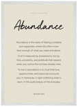 Abundance Word of Intention Framed print A2 (42 x 59.4 cm) White frame Linen paper