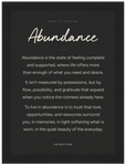 Abundance Word of Intention Framed print 13x18 cm / 5x7″ Black frame Carbon paper