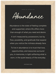 Abundance Word of Intention Framed print 13x18 cm / 5x7″ Wood frame Carbon paper