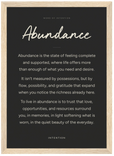 Abundance Word of Intention Framed print 21x29.7 cm / 8x12" Wood frame Carbon paper