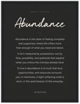 Abundance Word of Intention Framed print 30x40 cm / 12x16″ Black frame Carbon paper